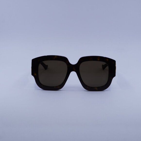 Gucci GG1546S 002 Sunglasses Dark Havana Square Frame, Brown Lenses - Picture 3 of 11